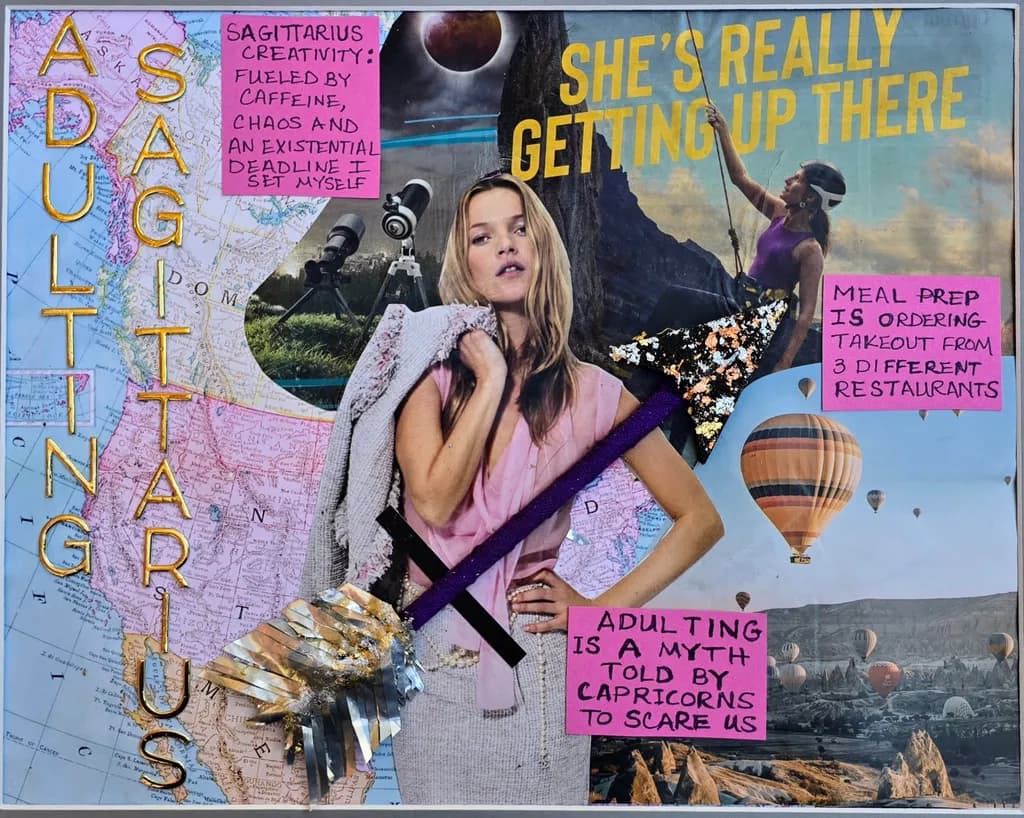Adulting Sagittarius Style Original Collage