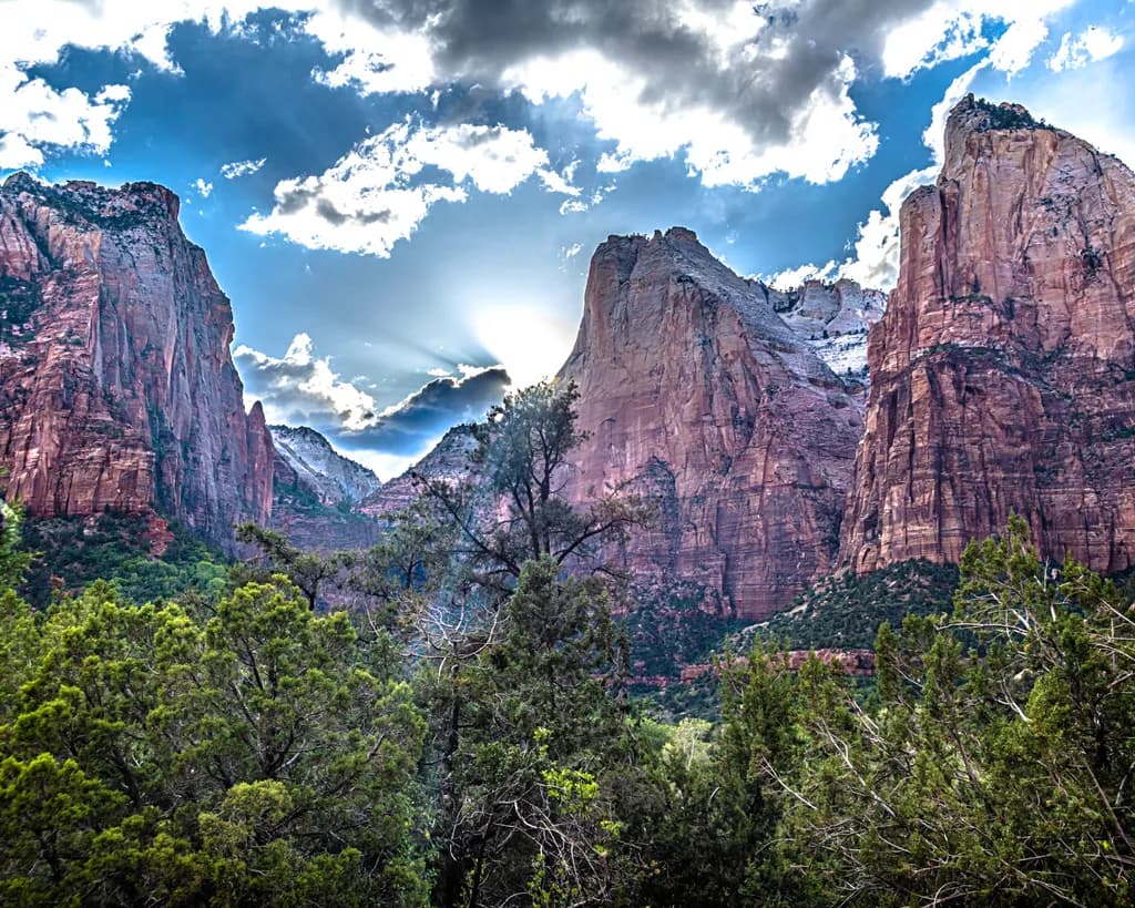 Majestic Zion: A Dance of Light and Stone in Nature's Embrace