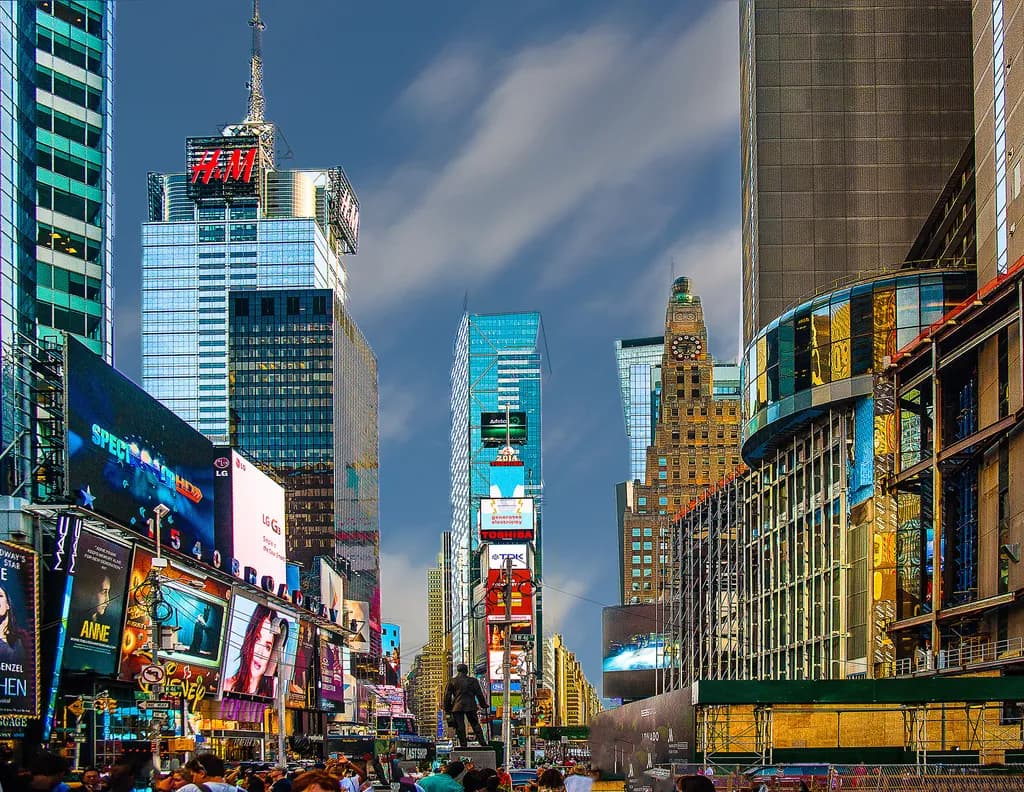 Vibrant Pulse of Times Square: A Cityscape Journey Through Neon Dreams