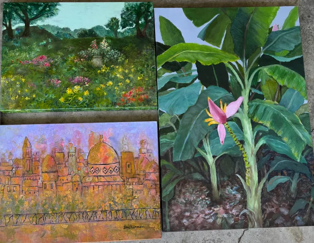 Whispers of Nature: A Triptych Journey Through Floral Landscapes and Urban Dreams