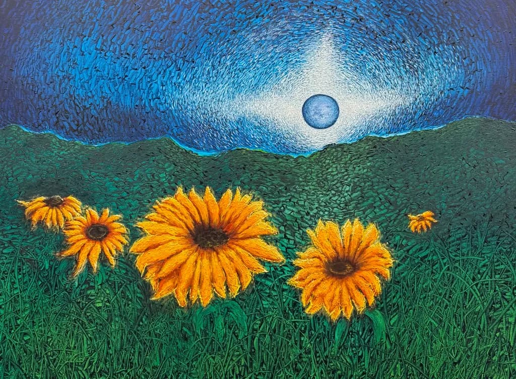 Sunflowers Under the Moon