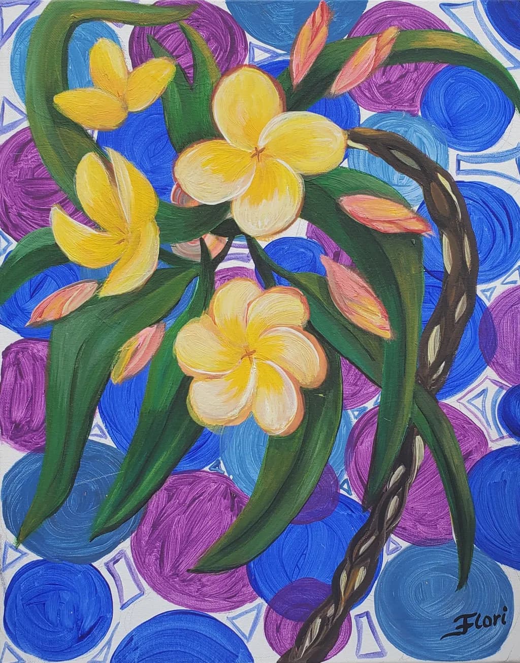 Vibrant Floral Harmony: A Dance of Colors and Shapes in Abstract Art