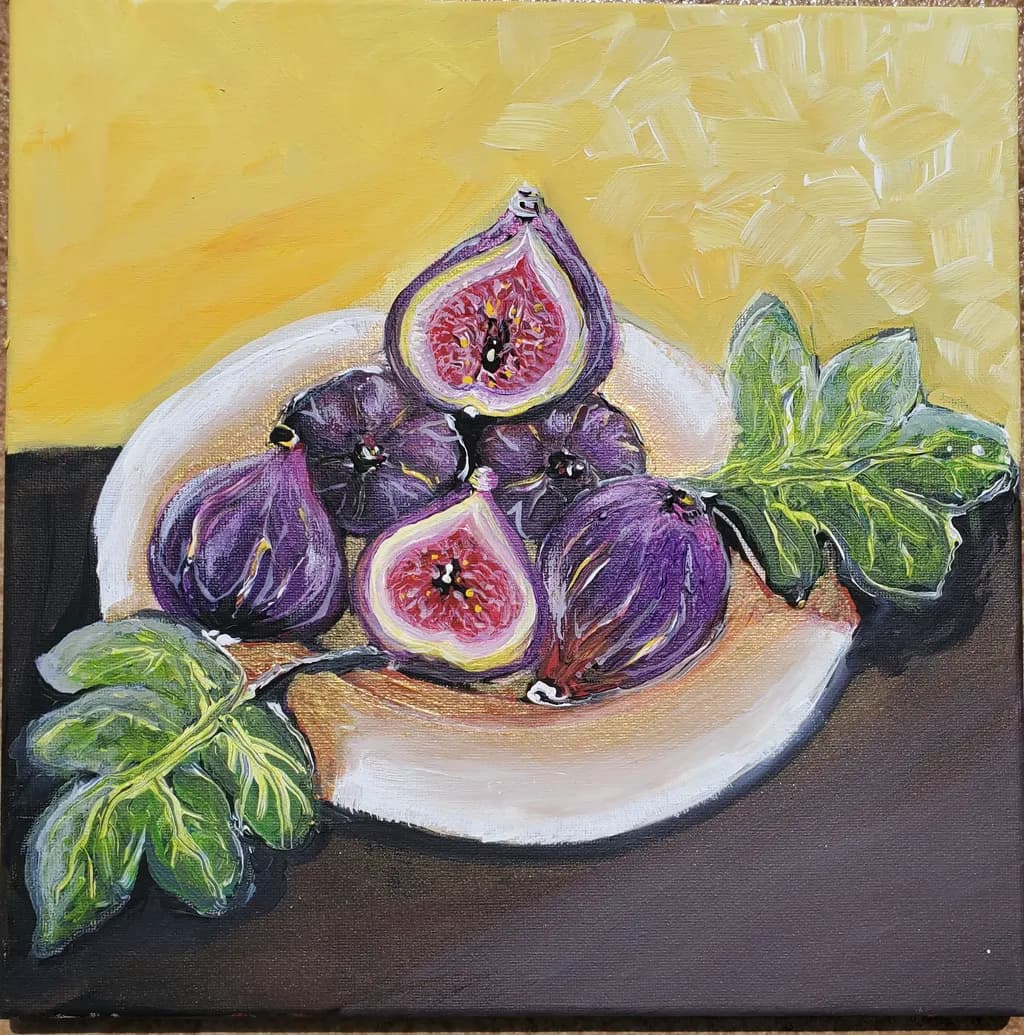 Vibrant Figs: A Lush Still Life Celebration of Nature's Sweetness