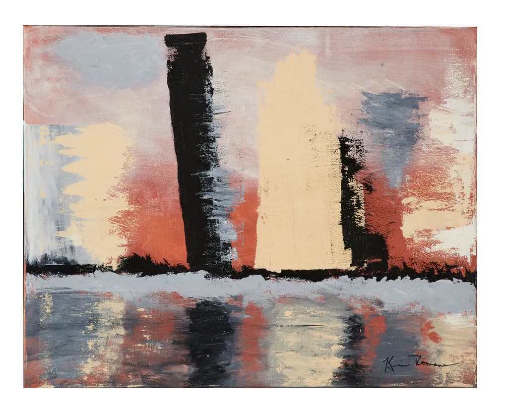 Reflections of Contrast: An Abstract Landscape in Vibrant Colors