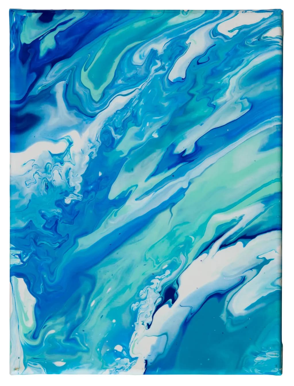 Oceanic Whispers: A Fluid Dance of Blue and Green Abstract Art