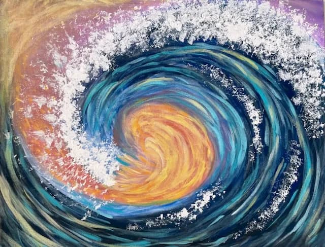 Whirlwind of Hope: An Abstract Journey Through the Ocean's Energy and Movement