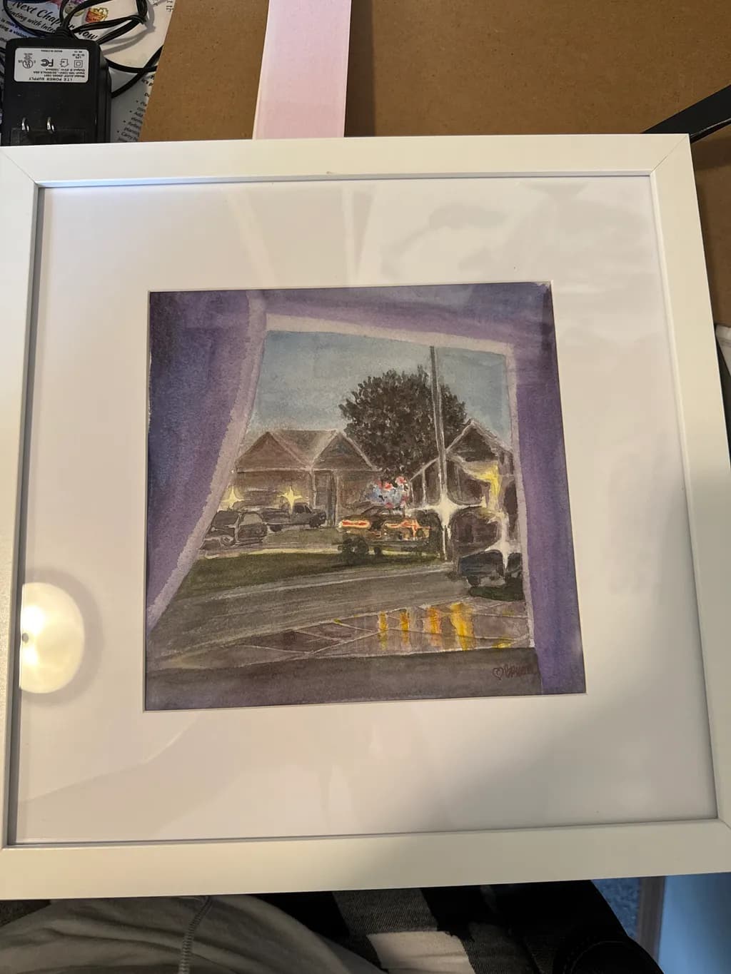 Evening Reflections: A Serene View Through the Window Framed in Soft Hues