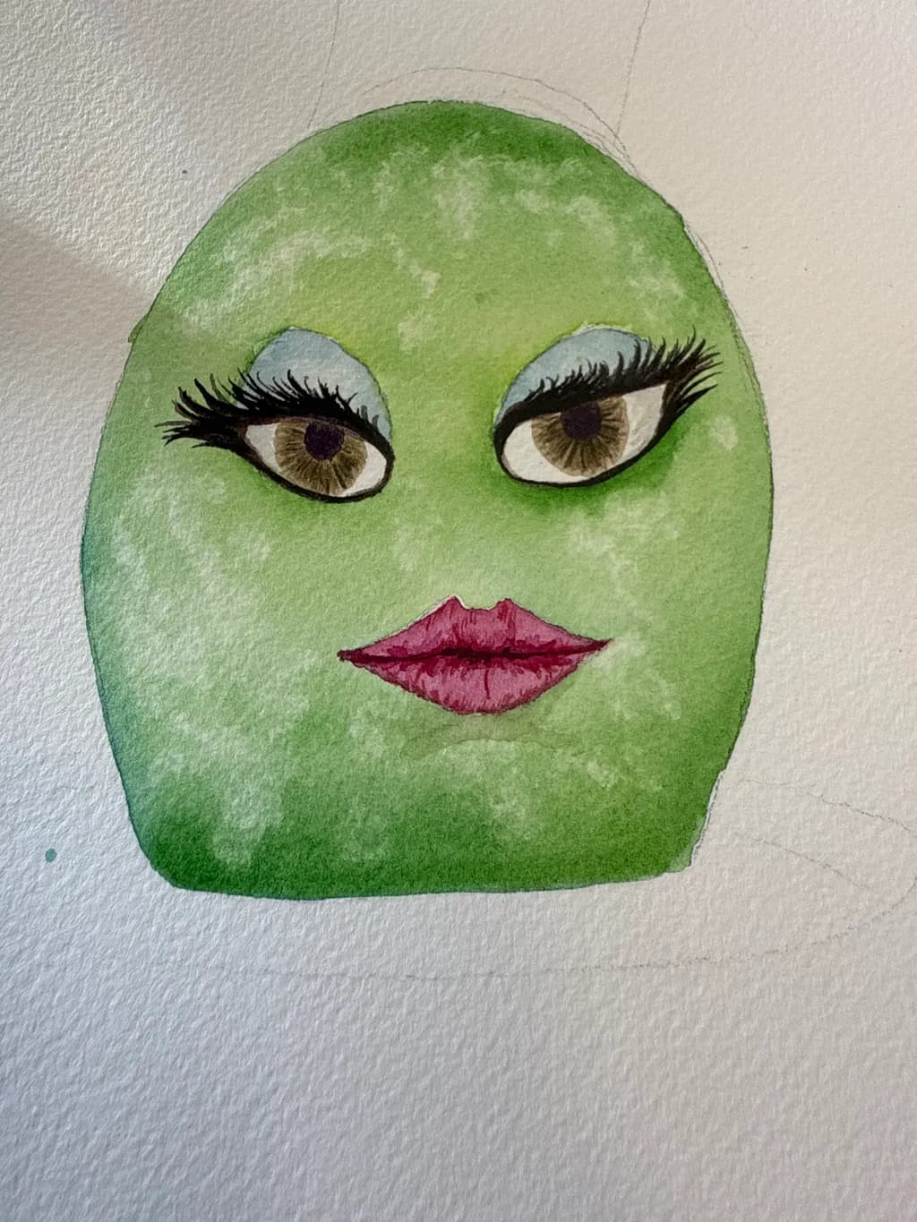 Playful Green Face