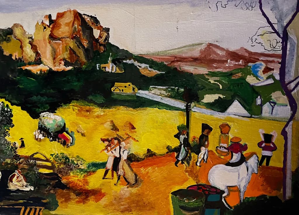 Vibrant Harvest: A Celebration of Rural Life and Community in Colorful Landscapes