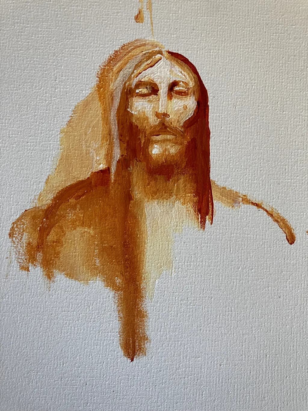 Ethereal Presence: A Study in Warm Tones and Spiritual Reflection