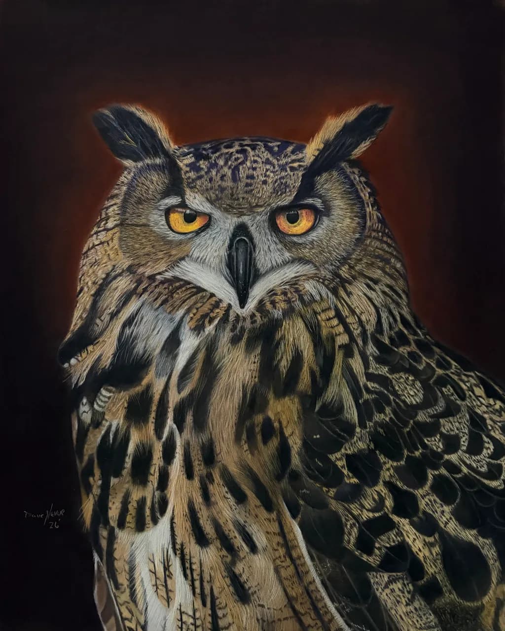 Amber-Eyed Guardian Eurasian Eagle Owl