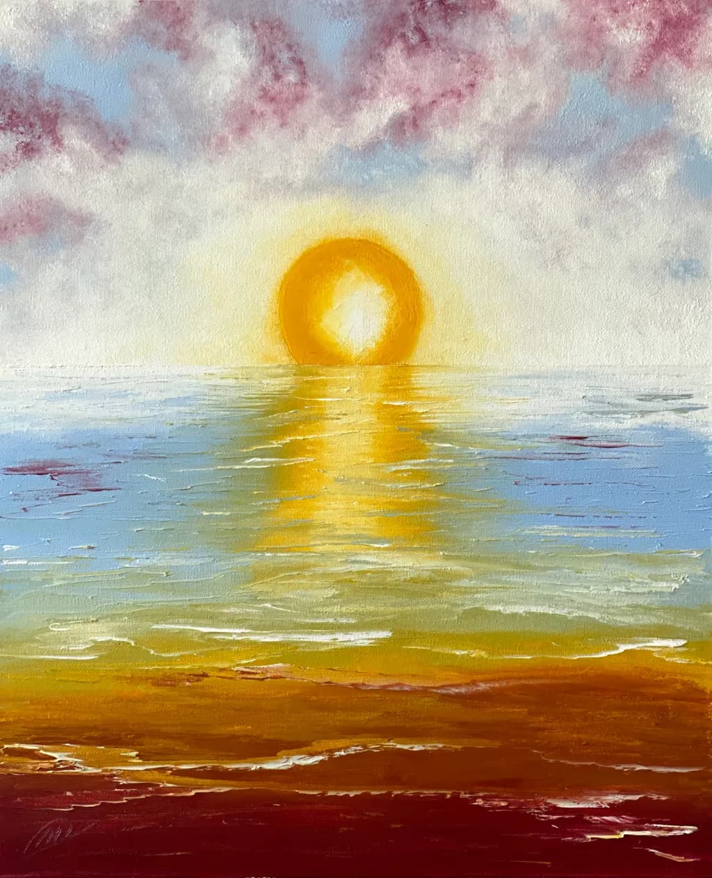 Golden Horizon: A Serene Sunset Over Tranquil Waters