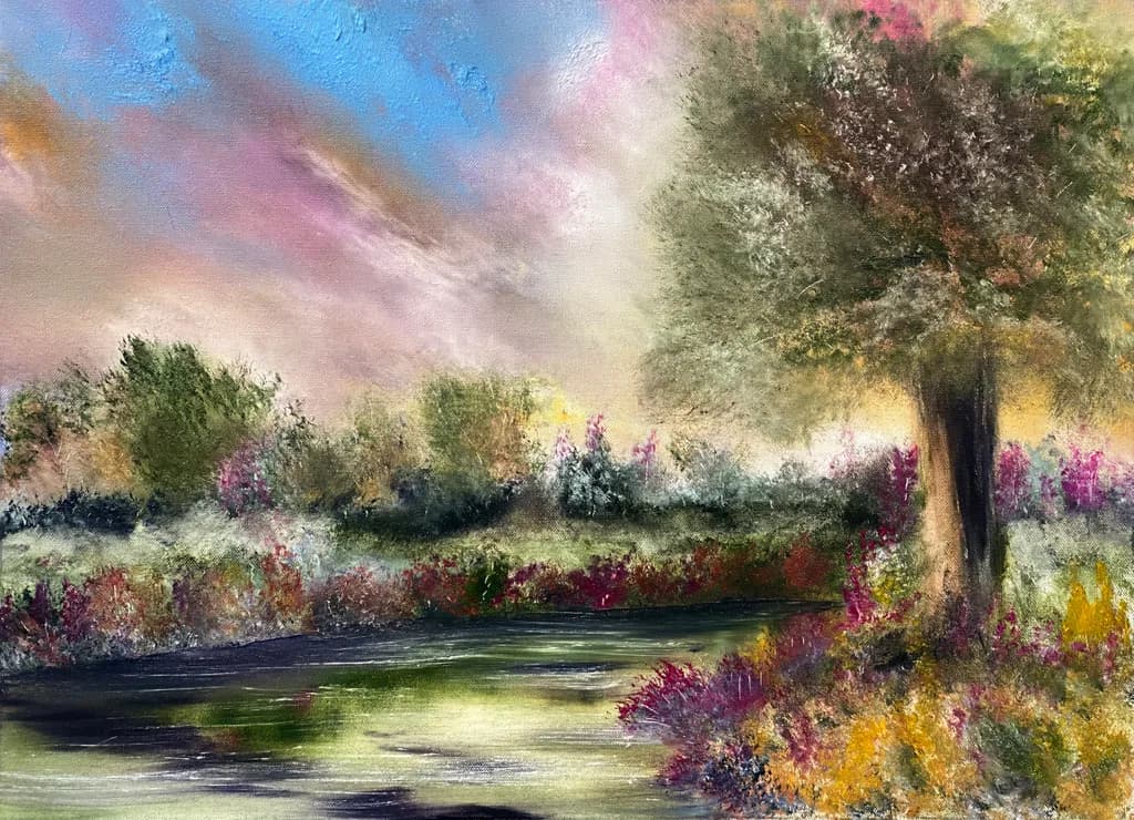 Whispers of Serenity: A Colorful Landscape Embracing Nature's Tranquility