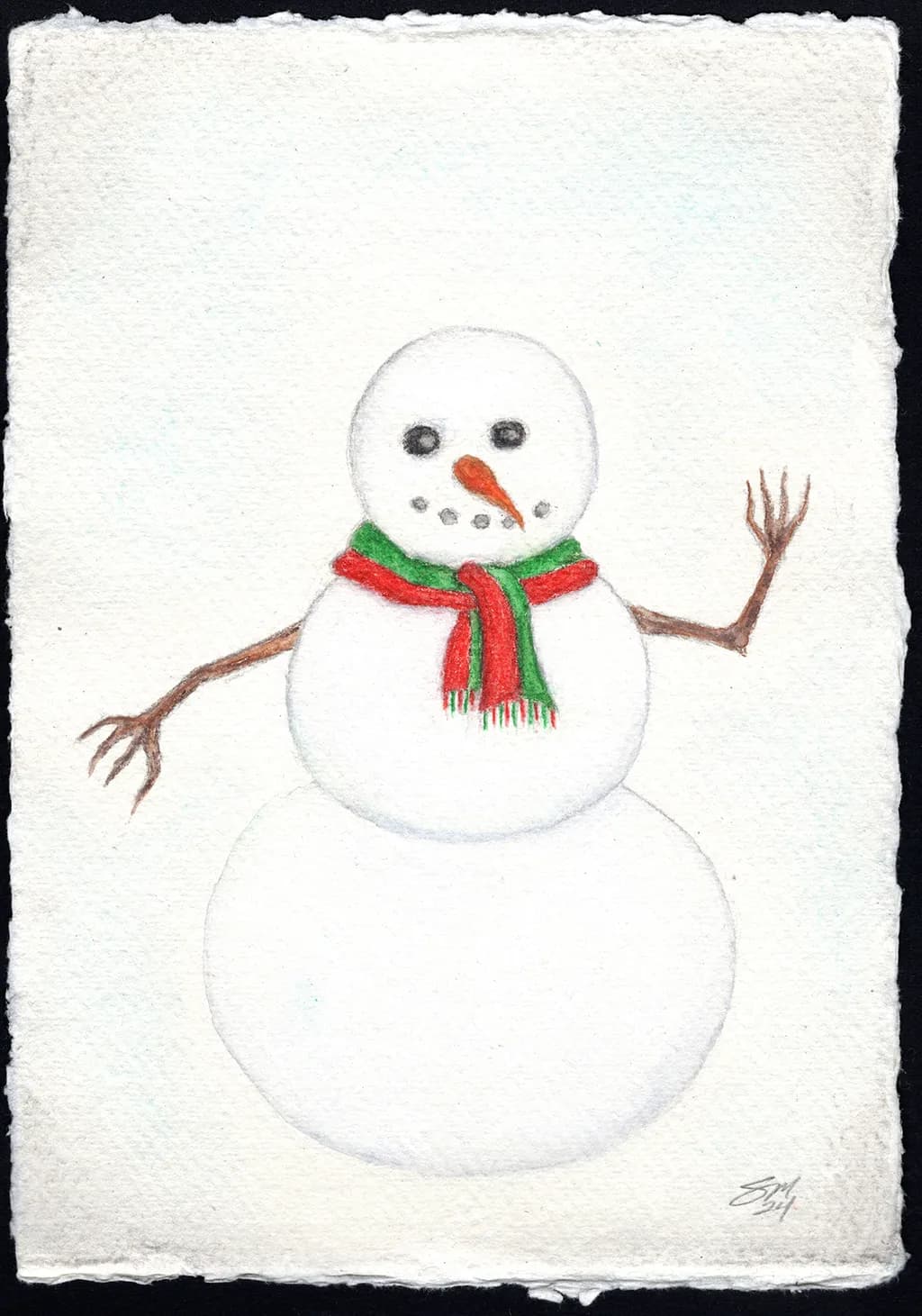 Chilly Cheer: A Whimsical Snowman Embracing Winter Joy