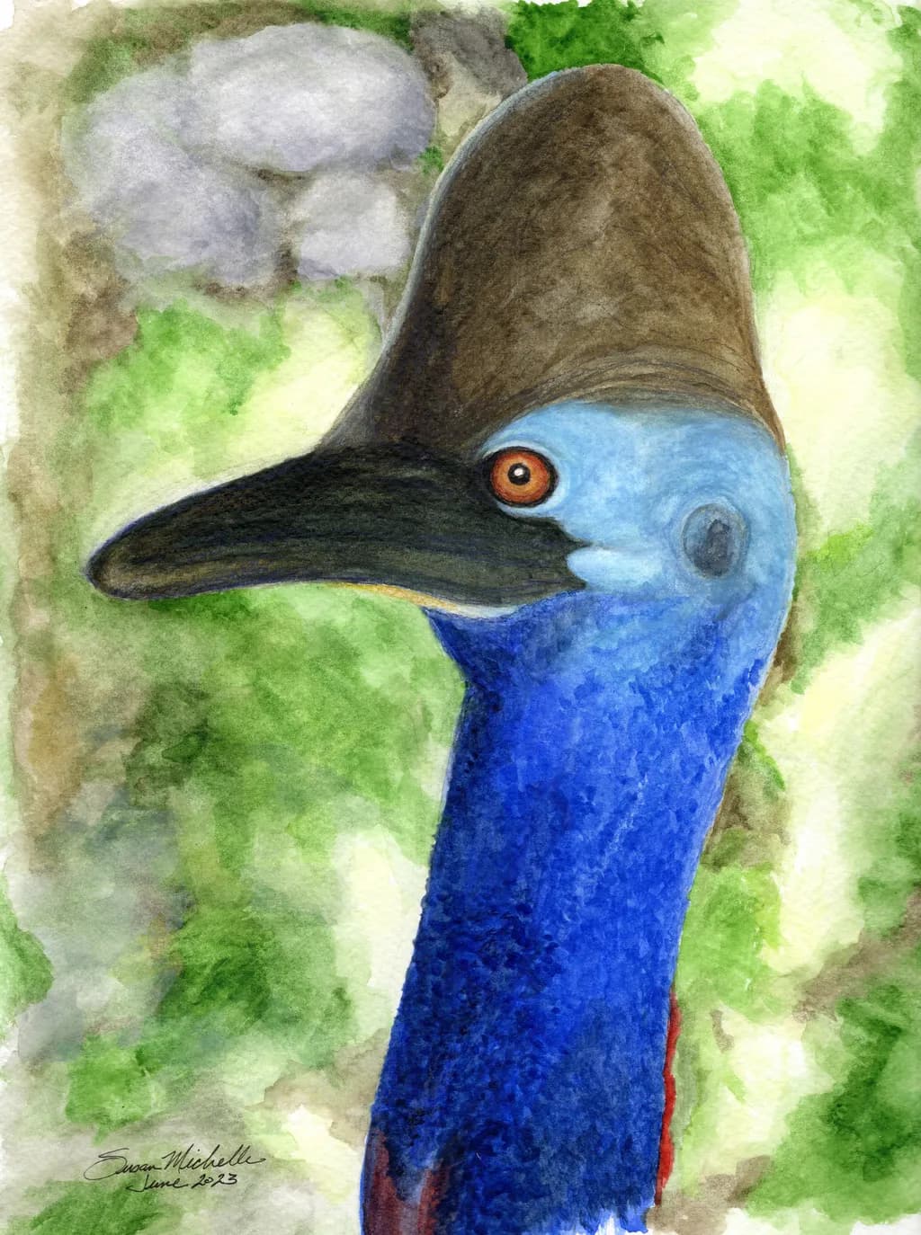 Whimsical Wonders: A Close-Up Encounter with Nature's Colorful Cassowary