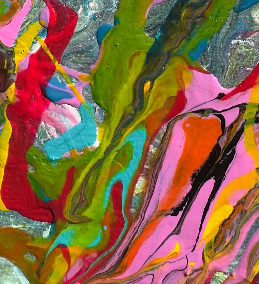 Vibrant Whirl: A Dance of Colorful Chaos in Abstract Expressionism