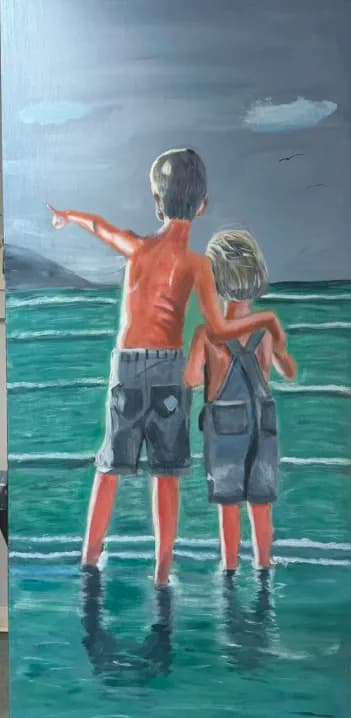 "Endless Horizons: A Sibling's Promise Beneath the Waves"