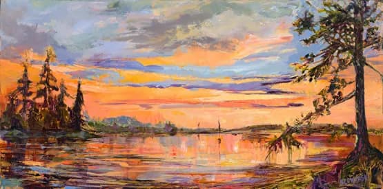 Whispers of Twilight: A Poetic Dance of Color and Reflection in Nature's Embrace