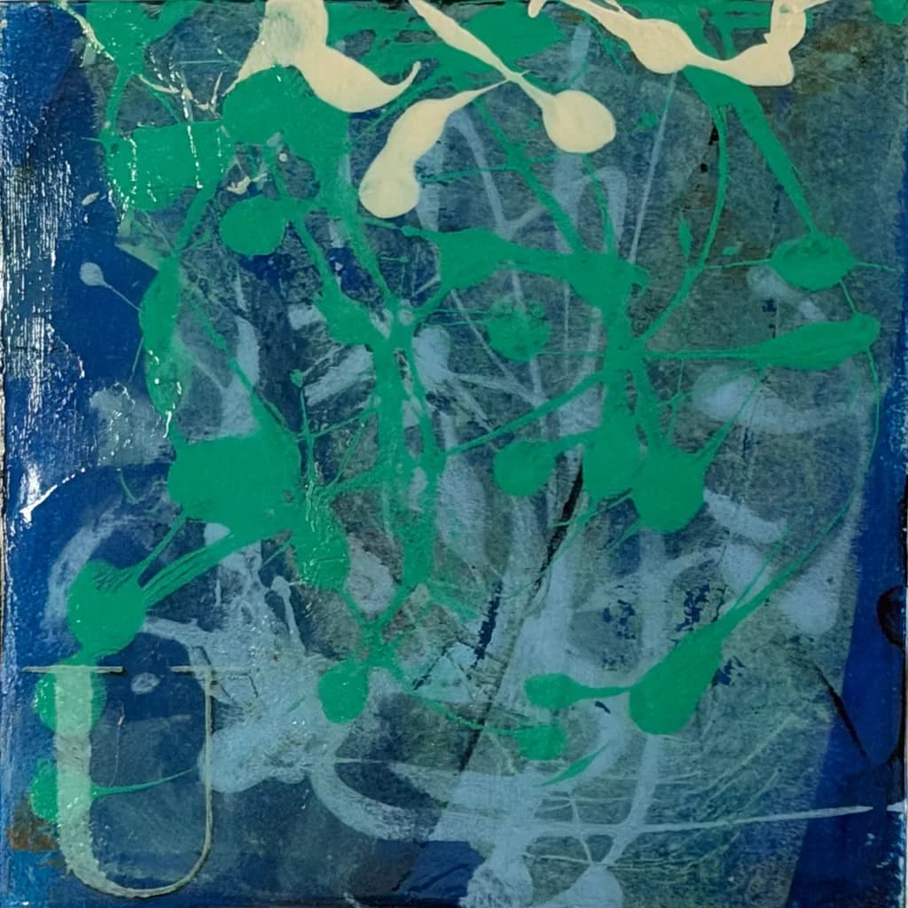 Whispers of the Ocean: An Abstract Dance of Blue and Green Textures