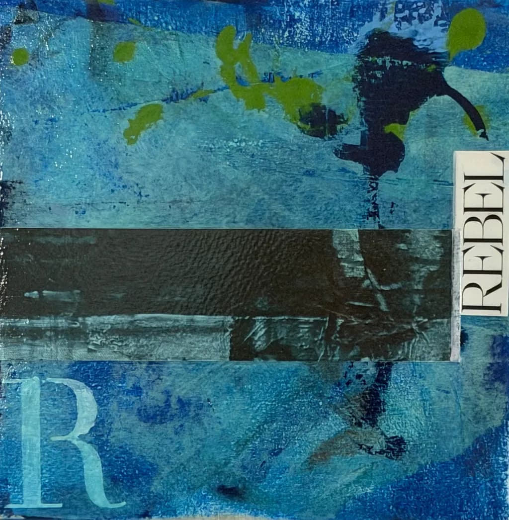 Rebel Waves: A Dance of Blue and Black in Abstract Expressionism