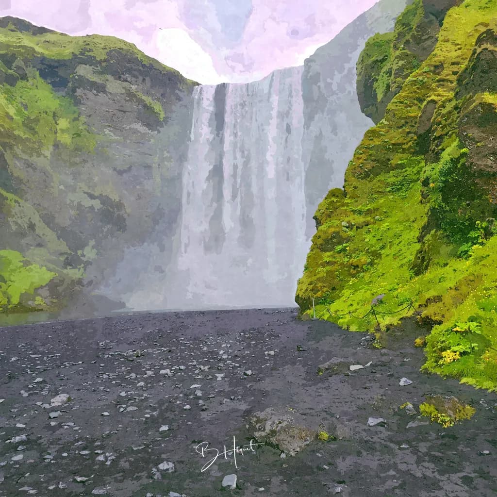 Skógafoss Waterfall in Iceland by Bradley Hiquet