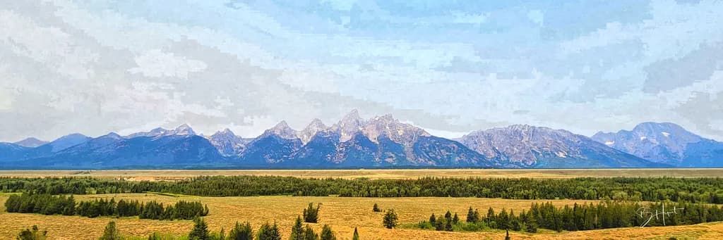 Majestic Peaks: A Serene Landscape of the Grand Tetons at Dusk