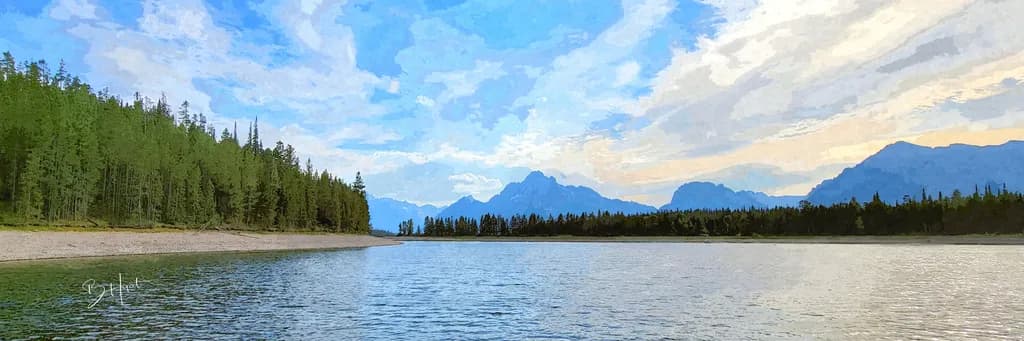 Serenity at Dawn: A Tranquil Reflection of Nature's Beauty in the Grand Landscape