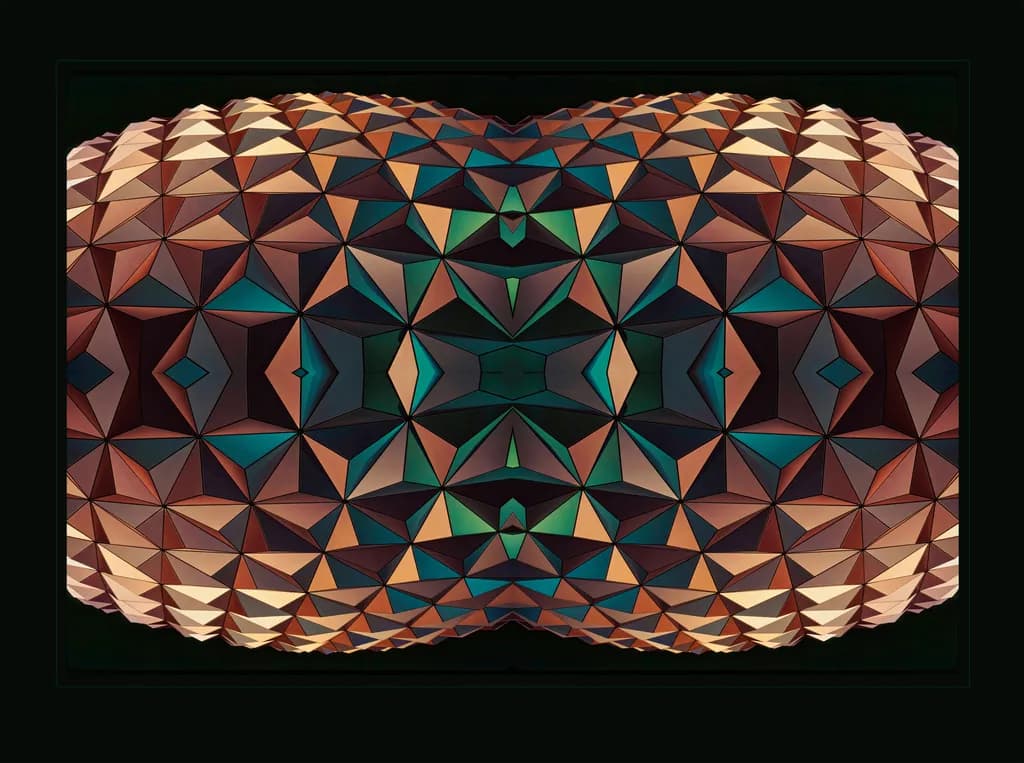 Geometric Harmony: A Colorful Exploration of 3D Patterns and Textures