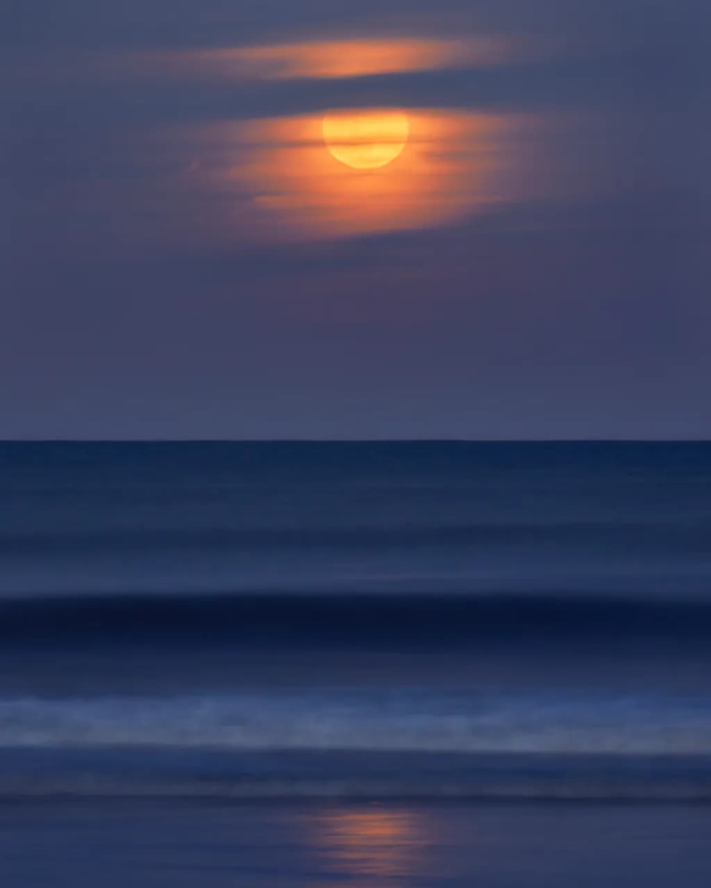 Serene Twilight Reflections: A Sunset Over the Ocean