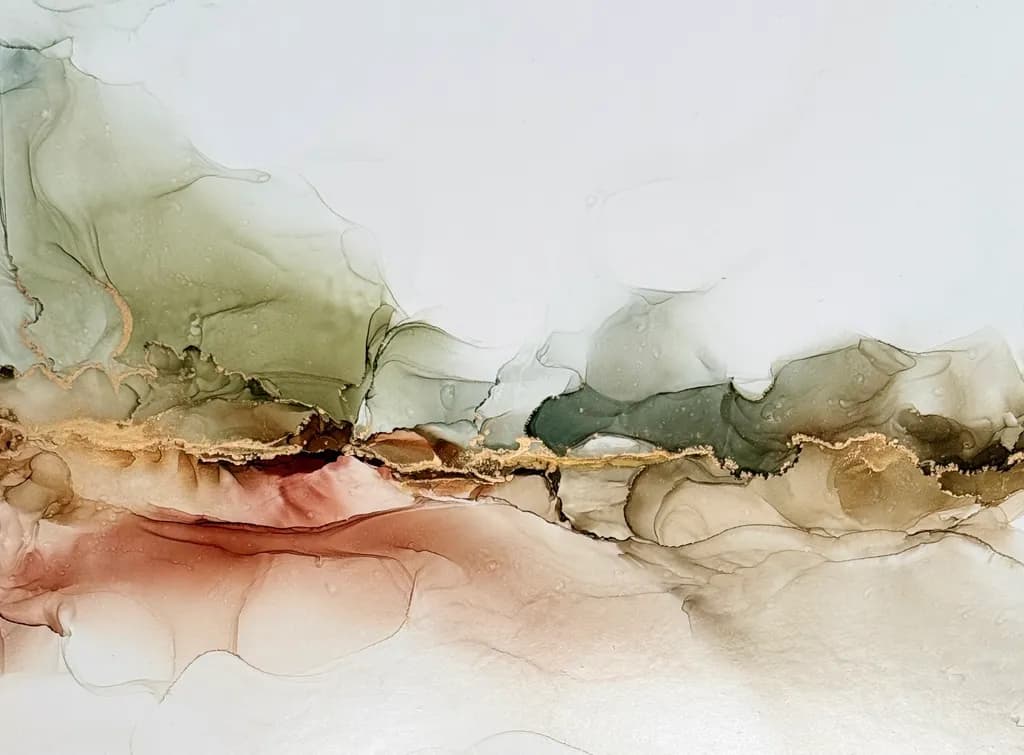 Serene Horizons: An Abstract Journey Through Earthy Tones and Fluid Forms