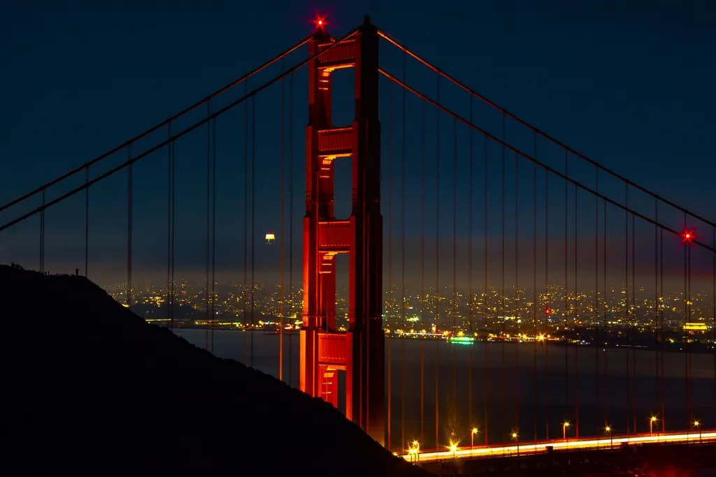 Nocturnal Embrace of the Golden Gate