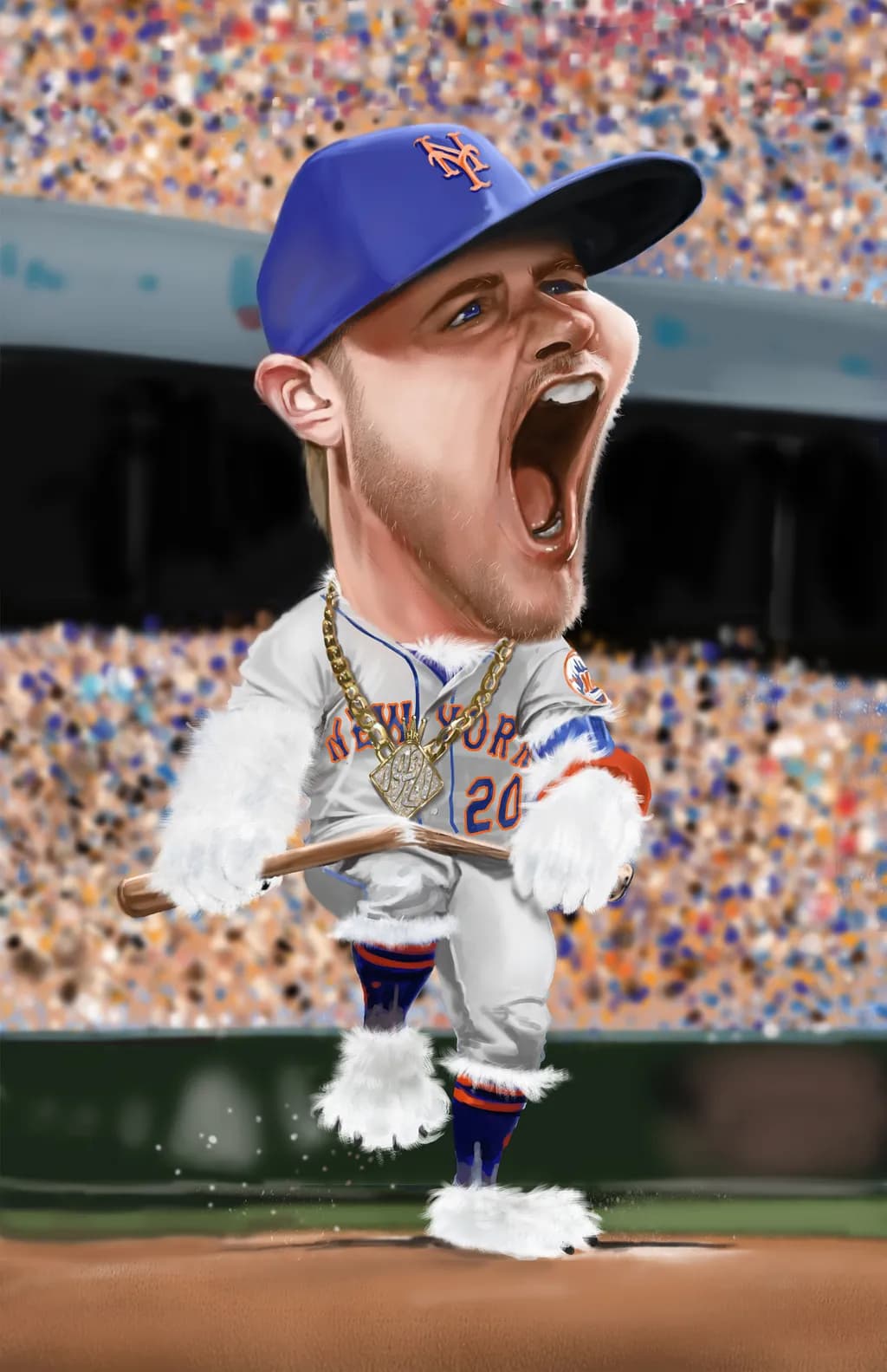 Home Run Hilarity: A Caricature of Passion and Playfulness in Baseball Art