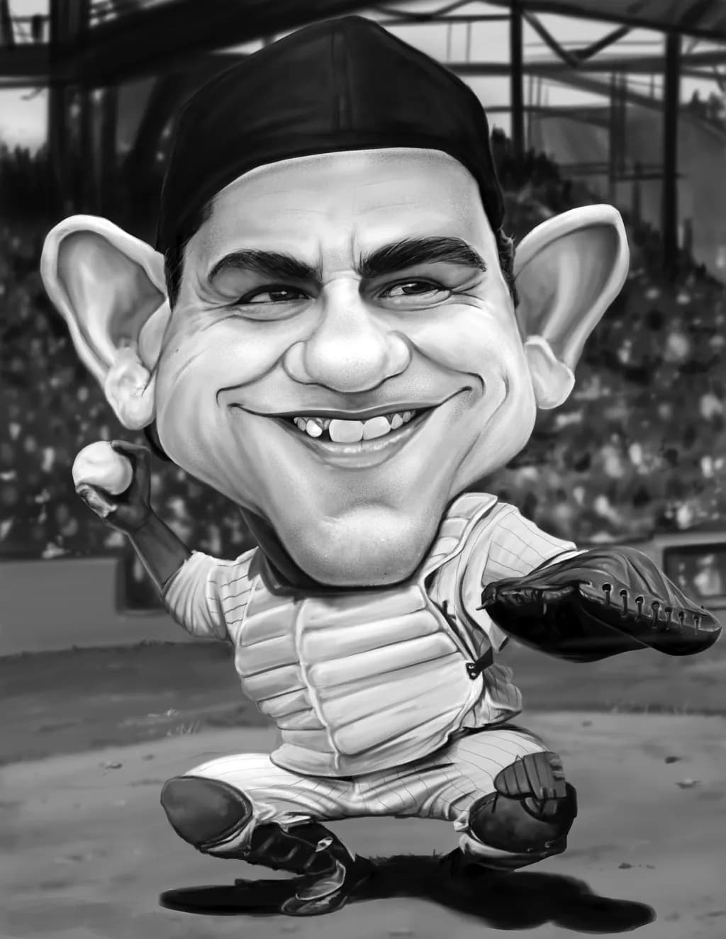 "Big Smiles and Bigger Strikes: A Playful Caricature of the Game"
