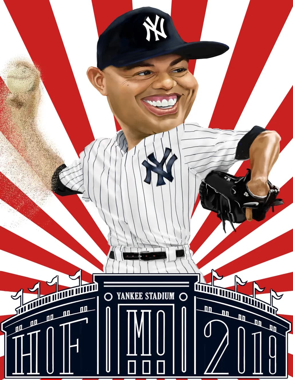 Legendary Pitch: A Caricature Tribute to the Hall of Fame at Yankee Stadium 2019