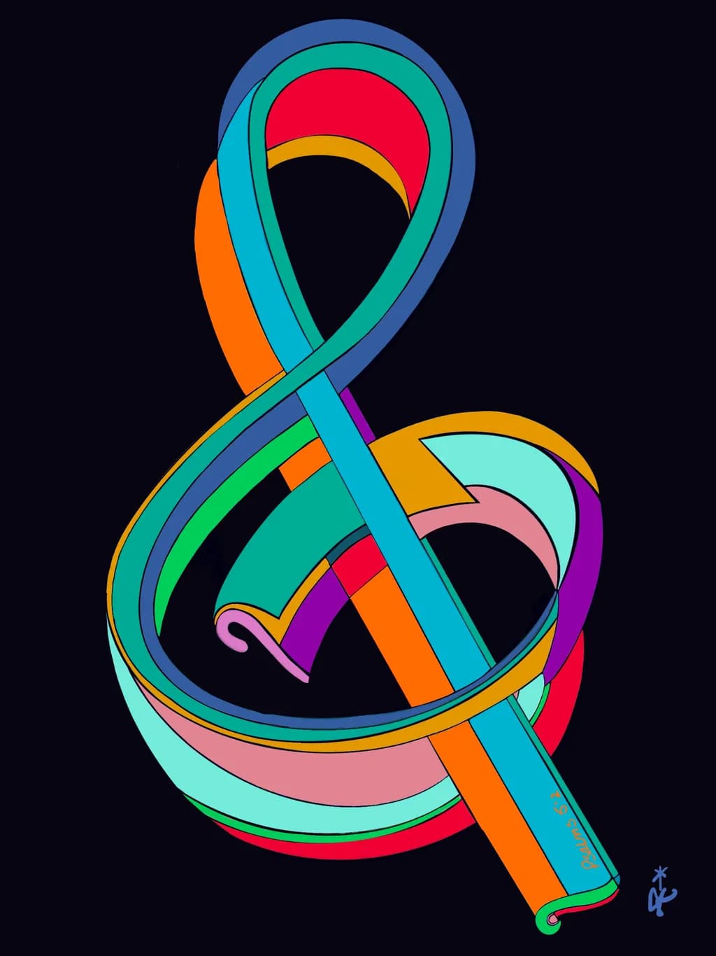 Colorful Harmony: An Abstract Celebration of Music and Design