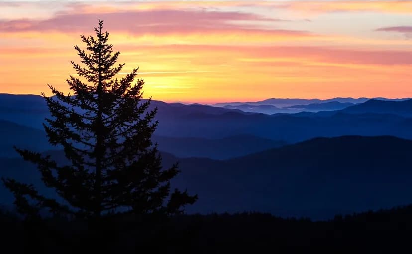 Mountain Sunset Silhouette