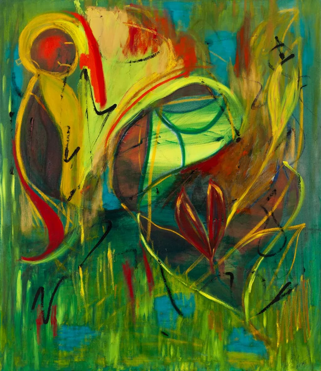 Vibrant Whispers of Nature: An Abstract Journey Through Color and Emotion