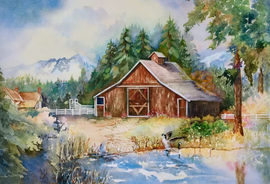 Whispers of the Countryside: A Serene Barn Amidst Nature's Embrace