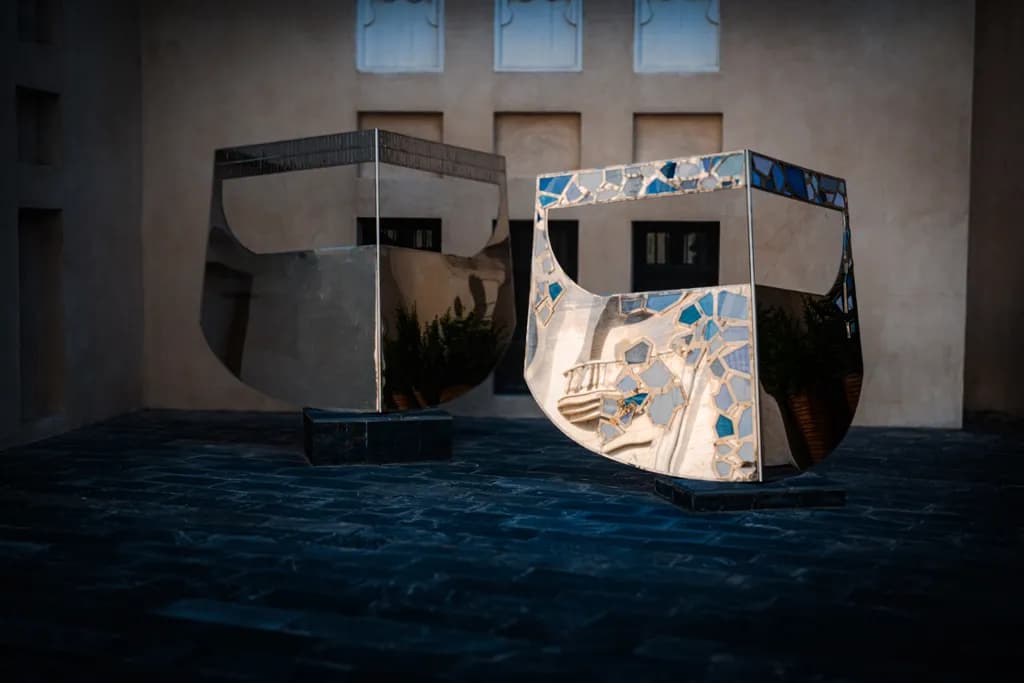 Reflective Whimsy: A Dance of Light and Shape in Modern Sculpture