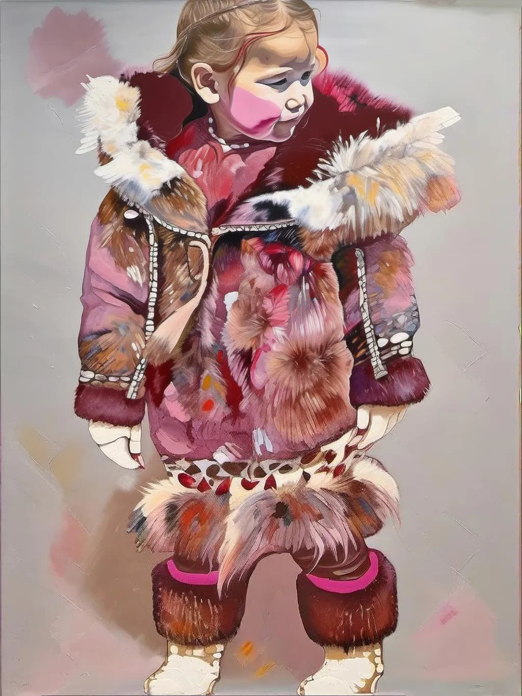 Whimsical Warmth: A Playful Portrait of Childhood in Colorful Fur