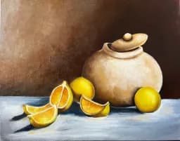 Lemon Teapot Still Life