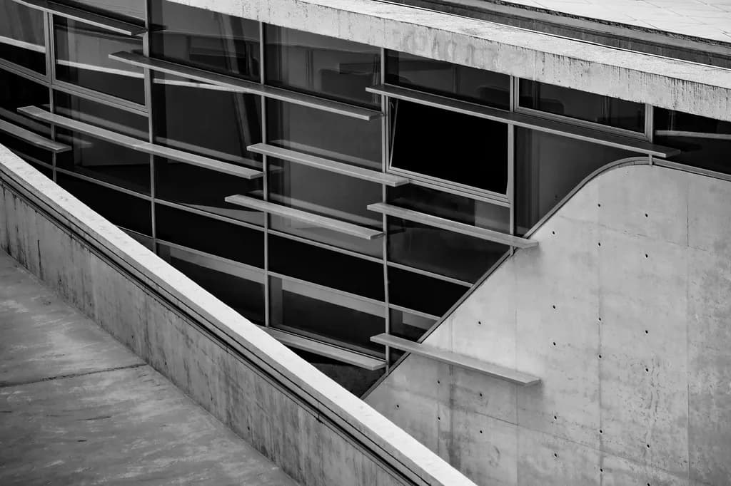 Architectural Harmony: A Monochrome Exploration of Form and Function in Modern Design