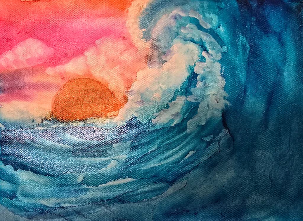 When Coral Skies Meet Ocean Blues — A Wave to Soothe the Wounded Heart