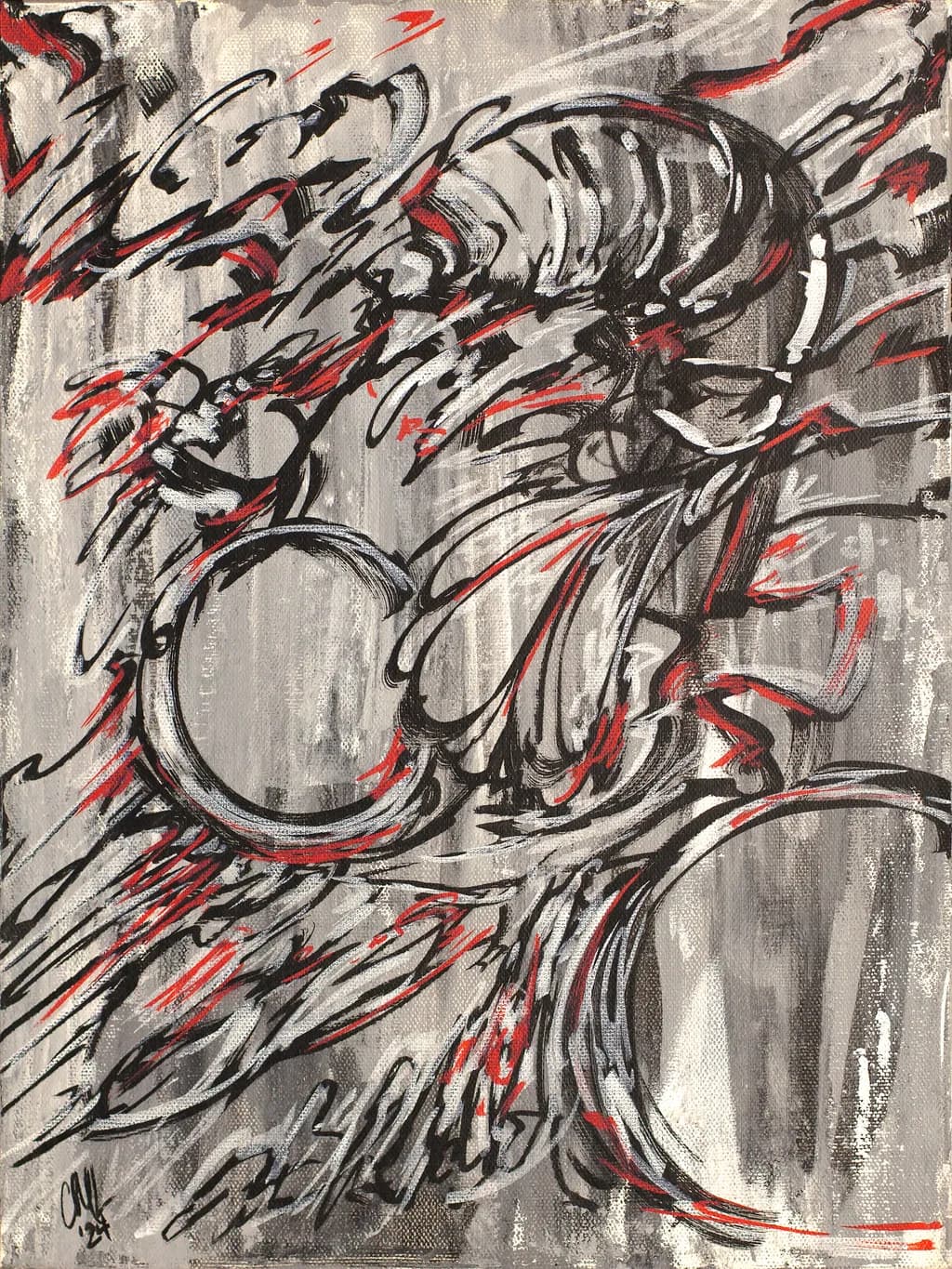 Dynamic Monochrome: A Fluid Dance of Energy and Expression