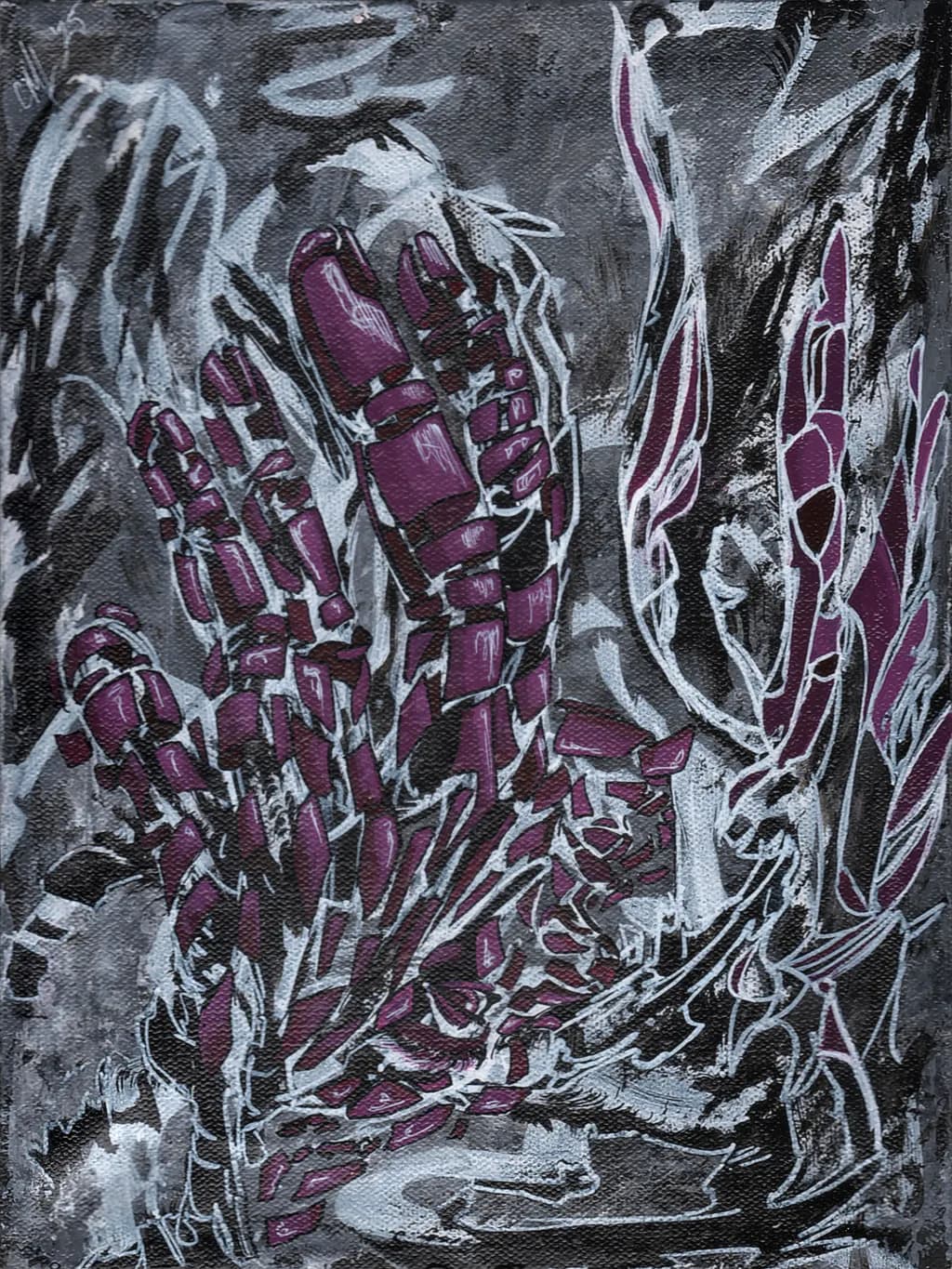 Monochrome Echoes: A Dance of Abstract Hands in Texture and Contrast