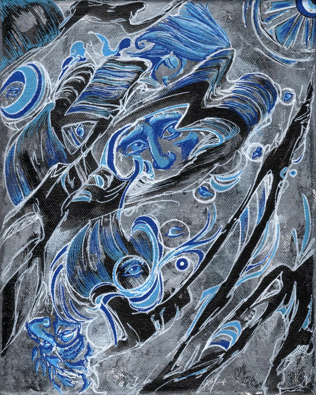 Whispers of Blue: A Dance of Shadows and Light