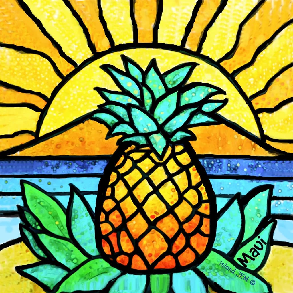 Say Aloha to Tropical Sunshine: A Vibrant Pineapple Embracing Maui's Ocean Bliss! 🌊🍍✨