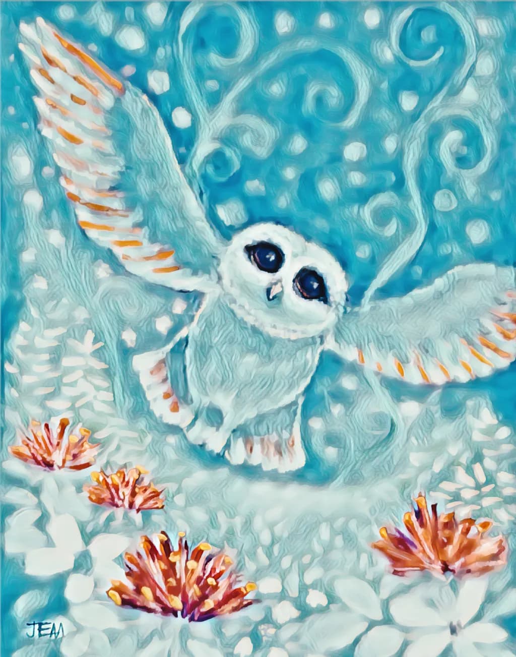 Blue Guardian Owl 🦉💙🌺