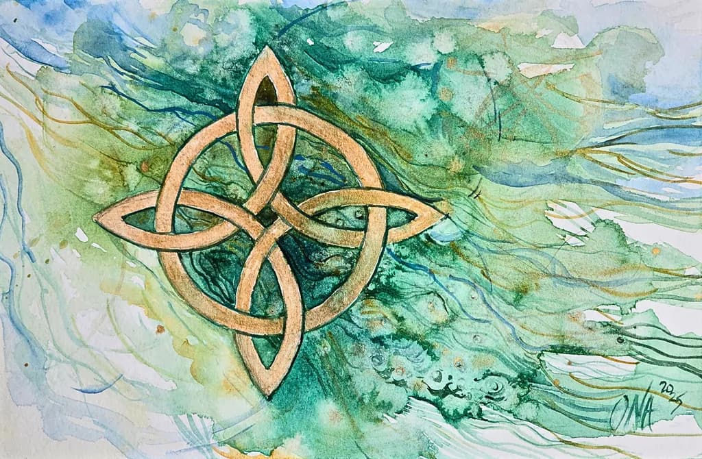 Ethereal Harmony: A Watercolor Journey Through Abstract Green Patterns