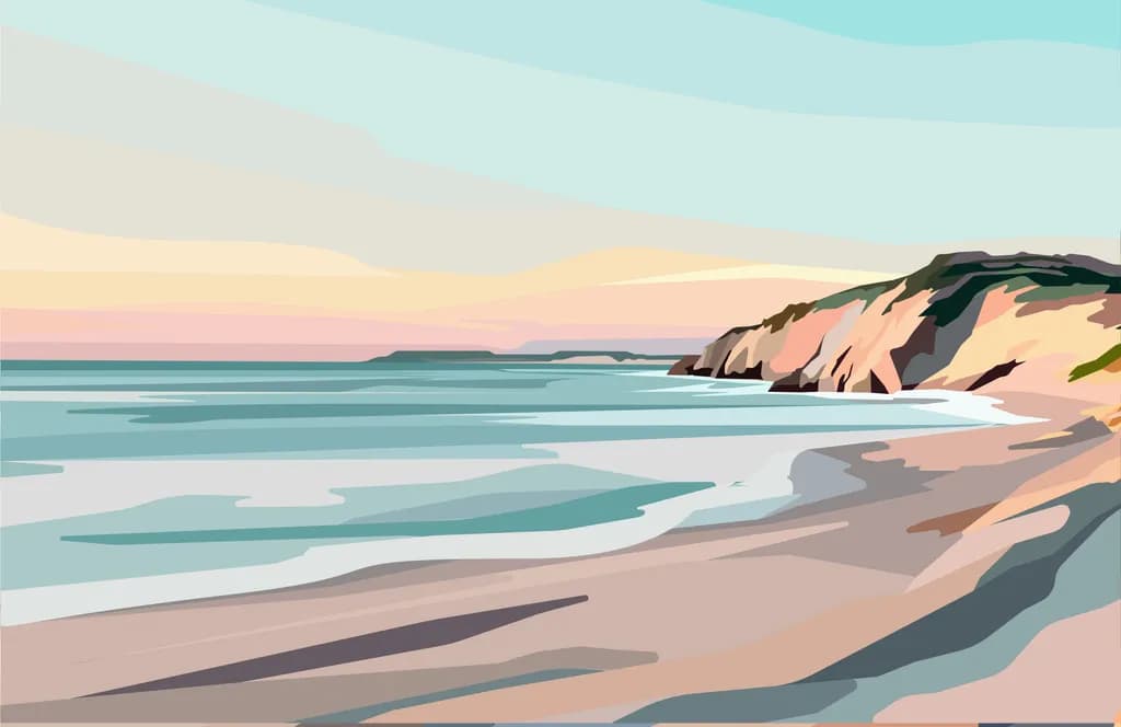Serene Coastal Escape: A Vibrant Journey Through Shoreline Colors